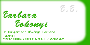 barbara bokonyi business card